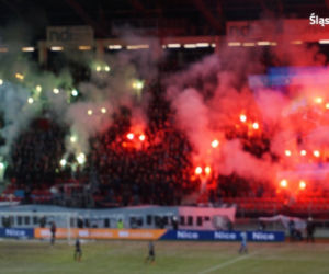 Tychy: Zadyma podczas meczu GKS Tychy - Ruch Chorzów. Policja zatrzymała dwie osoby [ZDJĘCIA]