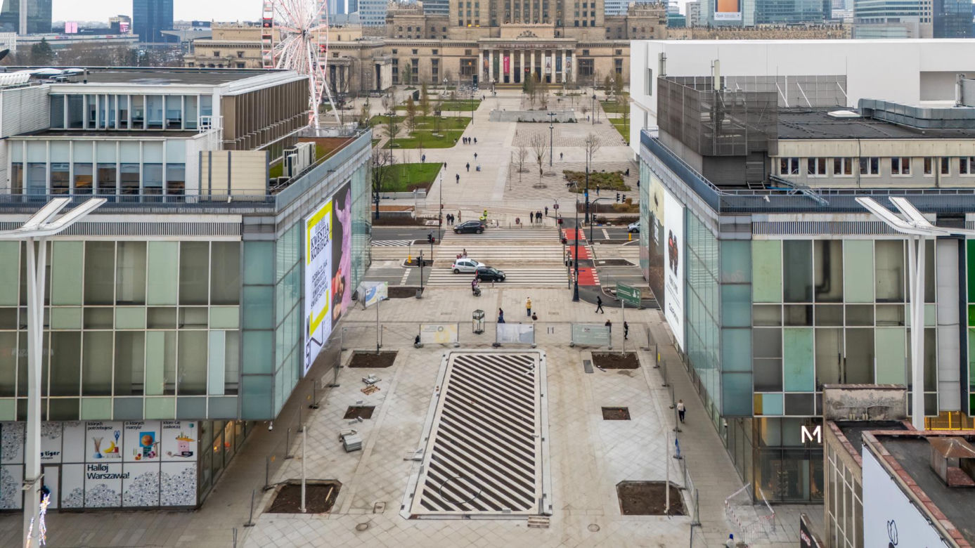 Nowe Centrum Warszawy zimą