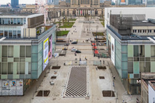 Nowe Centrum Warszawy zimą