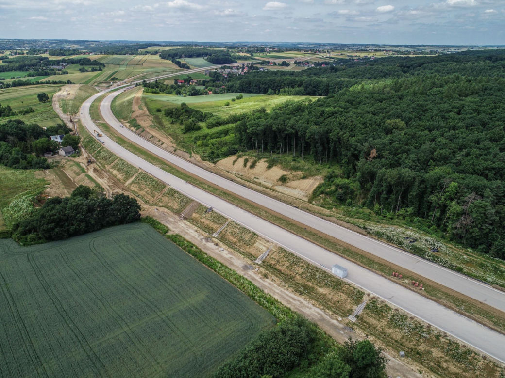 Zdjęcia z placu budowy S7 Kraków - Widoma, czerwiec 2024