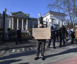 Protest pod Ambasadą Rosji