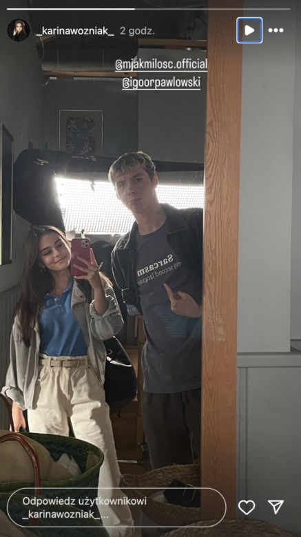 M jak miłość na planie. Basia (Karina Woźniak), Michał (Igor Pawłowski)