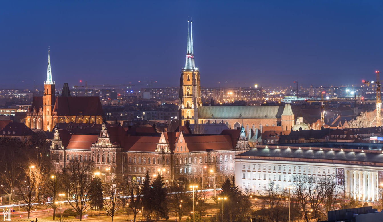 Zachwycający Wrocław nocą