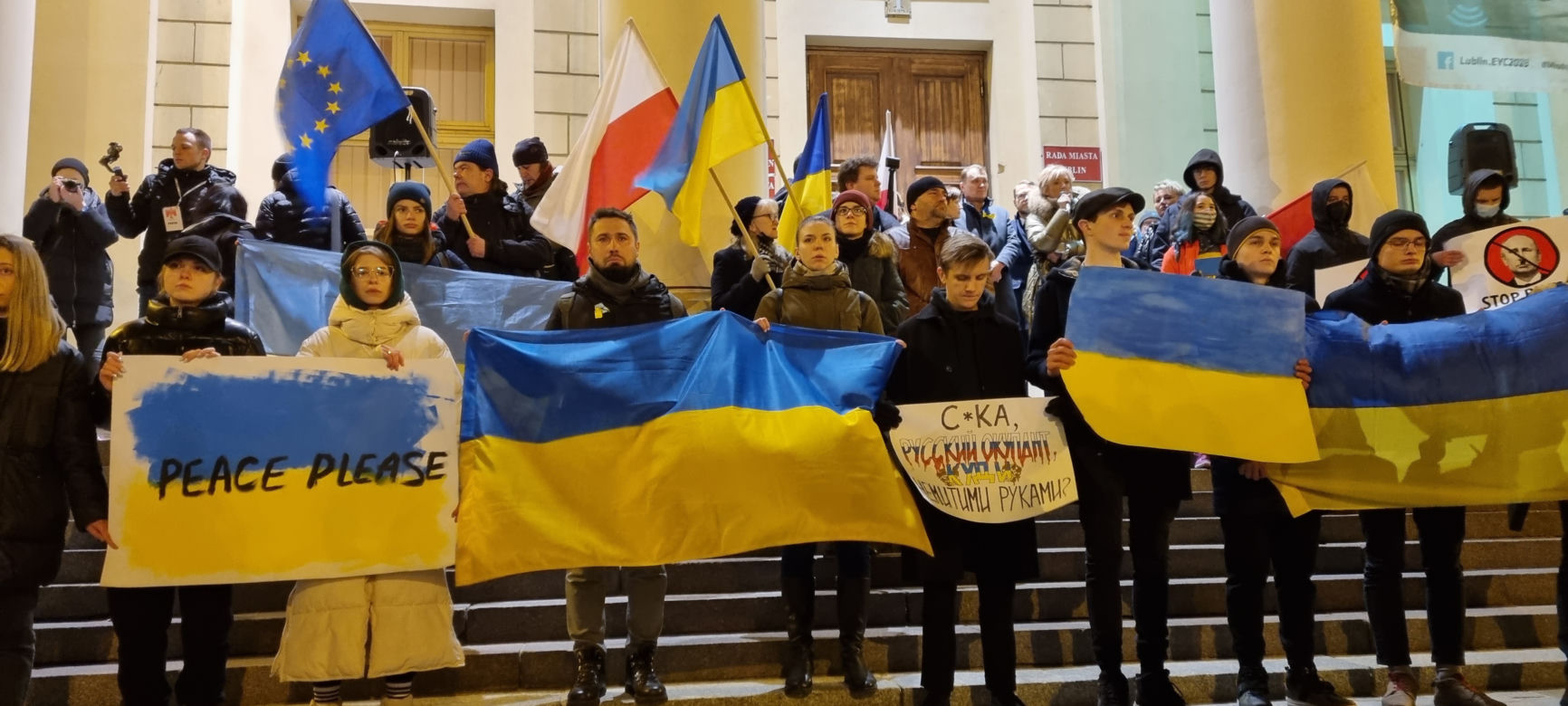 Lublin: protest wobec rosyjskiej agresji na Ukrainę