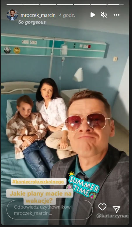 M jak miłość na planie. Misiek (Aleksander Bożyk), Kinga (Katarzyna Cichopek), Piotrek (Marcin Mroczek)