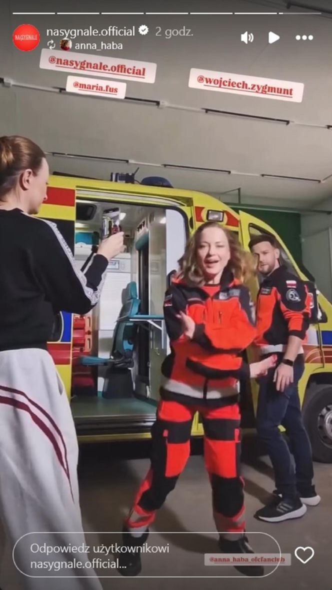 Wojciech Zygmunt i Anna Haba na planie "Na sygnale"