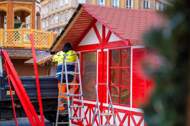 Ostatnie przygotowania do Szczecińskiego Jarmarku Bożonarodzeniowego