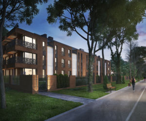 The Avenue – nowa inwestycja mieszkaniowa we Wrocławiu. Wizualizacja wieczorna