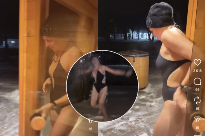 Magdalena Narożna w skąpym kostiumie wytarzała się w śniegu. Niczym dziecko