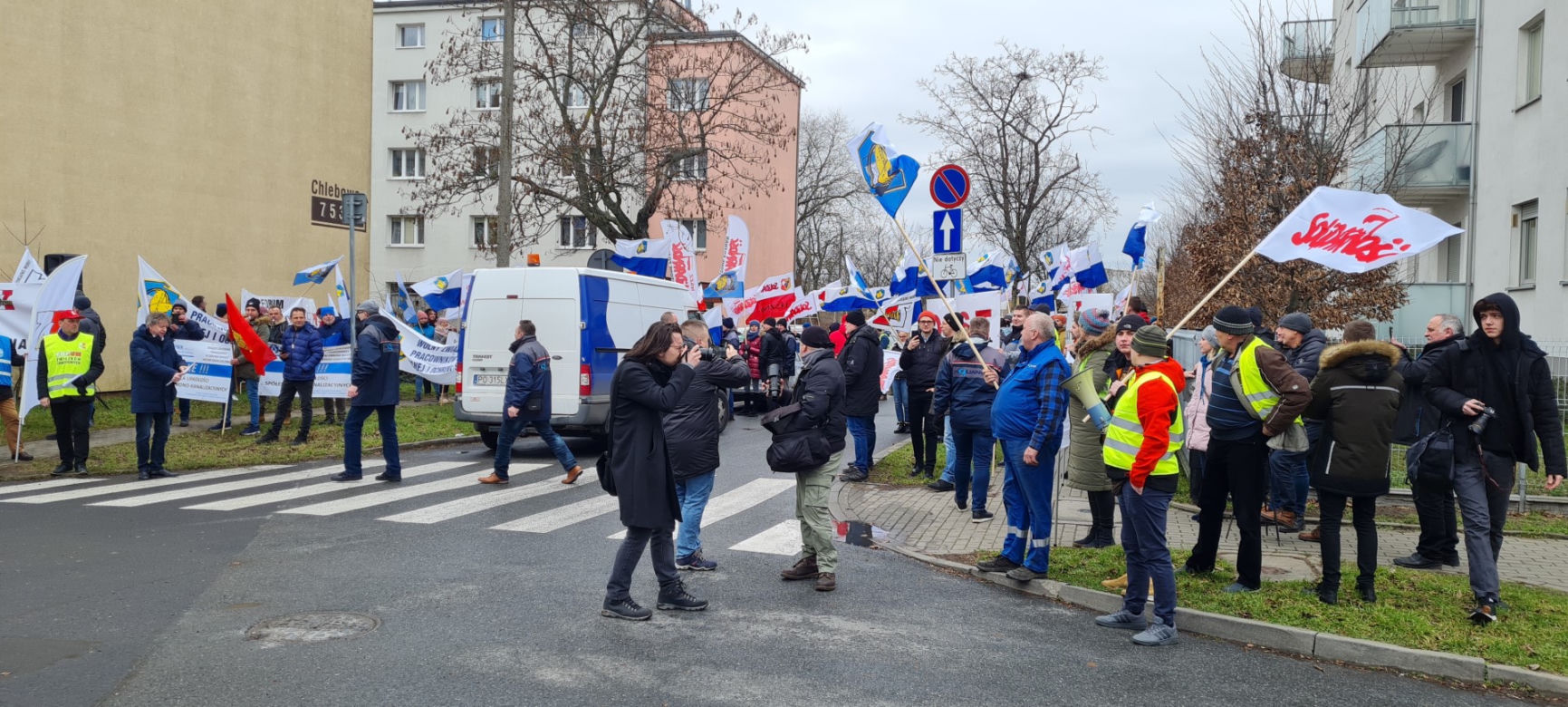 Protest pracowników wodociągowych w Poznaniu