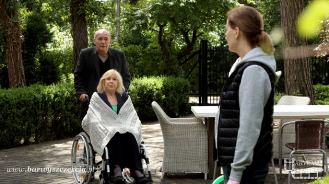 Barwy szczęścia. Fryderyk (Paweł Nowisz), Teresa (Jolanta Lothe), Maria Pyrka (Izabela Kuna)