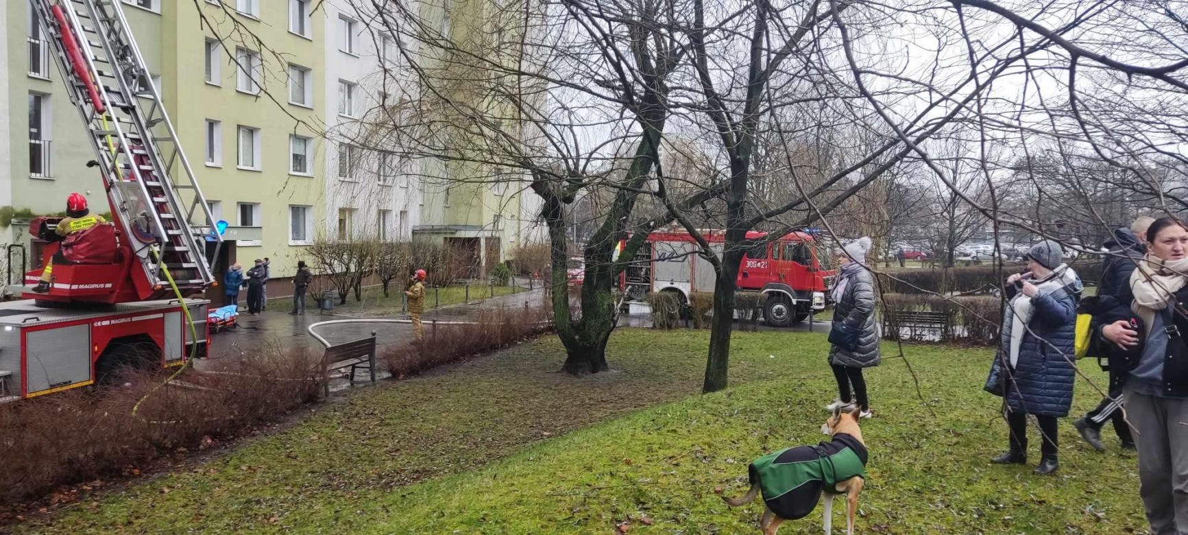 Pożar bloku przy ul. Łukowskiej w Warszawie