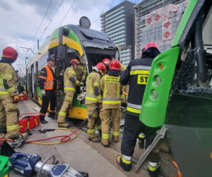 Zderzenie dwóch tramwajów w Poznaniu