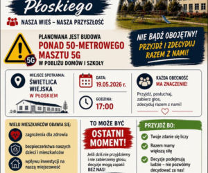 Mieszkańcy Płoskiego nie chcą masztu 5G.  Przygotowują protest