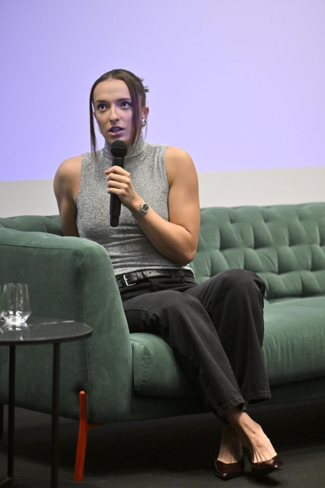 Iga Świątek i Daria Abramowicz na konferencji