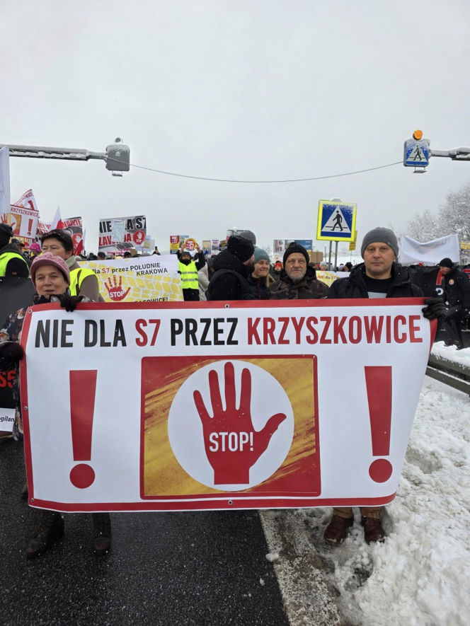 Blokada zakopianki i protesty przeciwko S7. Mieszkańcy są zdesperowani, chodzi o setki domów
