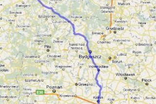 Trasa 25 Łódź-Ustronie Morskie - mapka