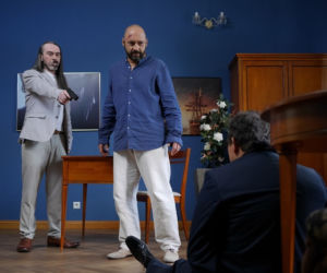 Pierwsza miłość. Kaśka (Misiek Koterski), Dalemir (Kamil Gałuszka), Kordian Wendel (Adam Krawczuk)