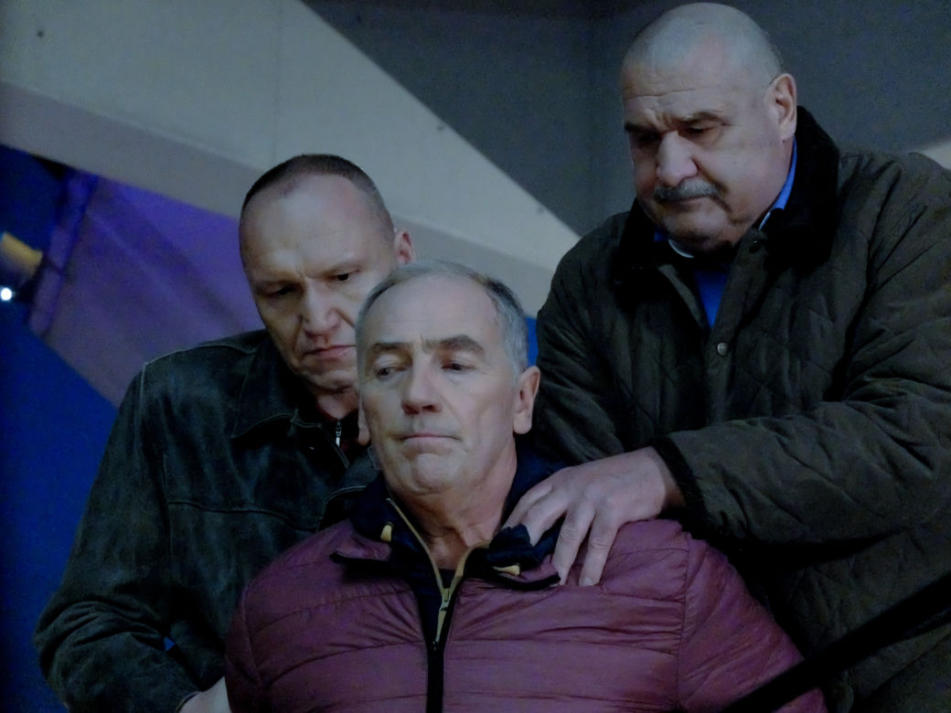 Pierwsza miłość. Krzyś (Mariusz Jakus), Romuś (Grzegorz Skrzecz), Karol Weksler (Karol Strasburger)