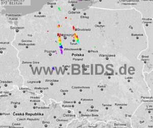 Burze w Polsce, 29.07.2012 - MAPA z godz. 7.15 - 9.15