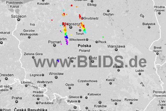 Burze w Polsce, 29.07.2012 - MAPA z godz. 7.15 - 9.15