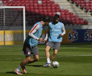 Trening reprezentacji Polski przed meczem ze Szwecją