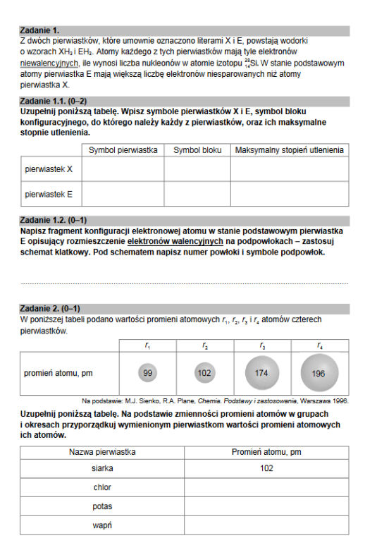 Matura rozszerzona 2022 chemia - arkusz PDF
