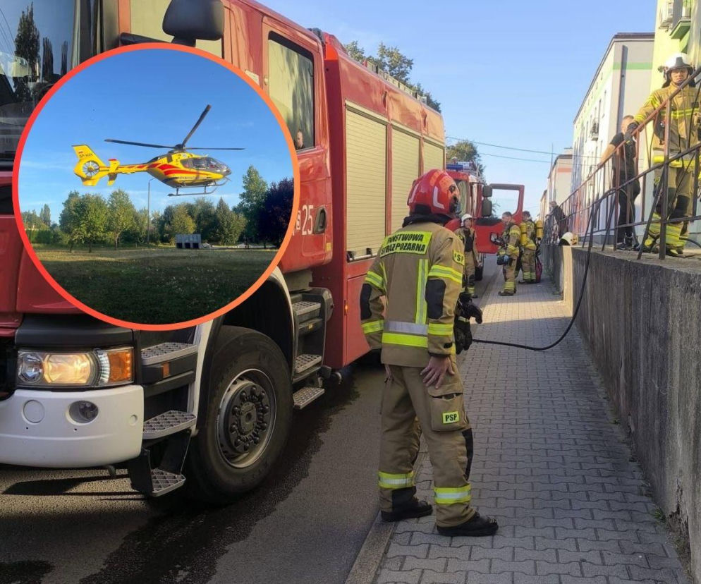 Chwile grozy w Zabrzu. Mieszkanie stanęło w ogniu, strażacy znaleźli lokatorkę