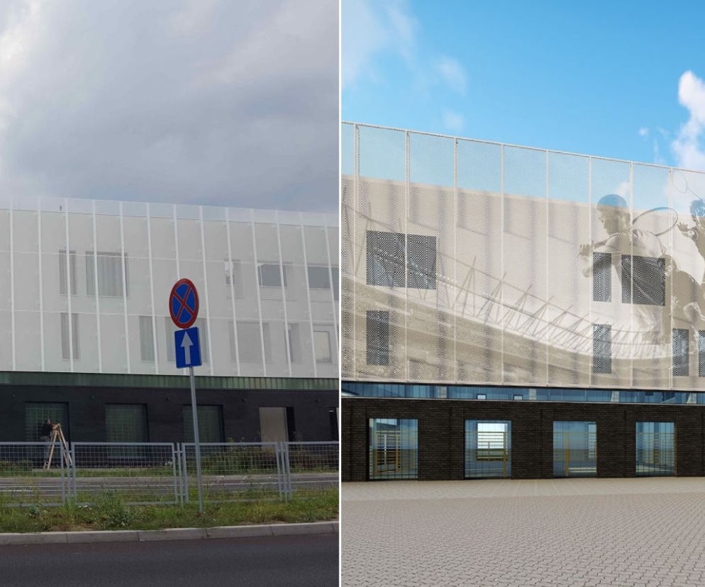 Znajdź różnice. Dlaczego elewacja sali sportowej SP nr 3 w Lesznie różni się od projektu?