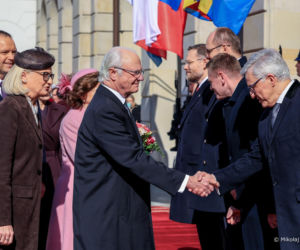 Wizyta szwedzkiej pary królewskiej w Polsce. Powitanie w Pałacu Prezydenckim