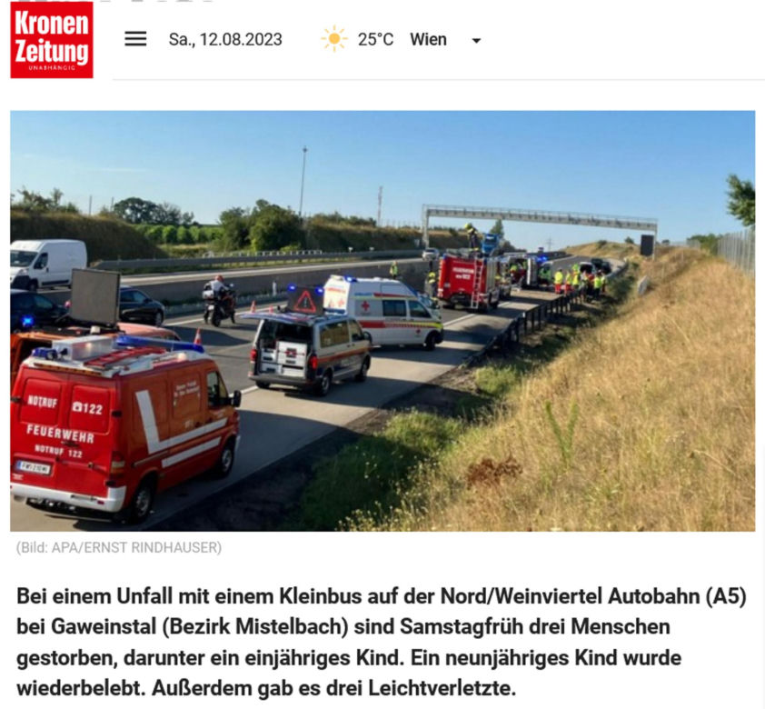 Austria. Wypadek polskiego minibusa