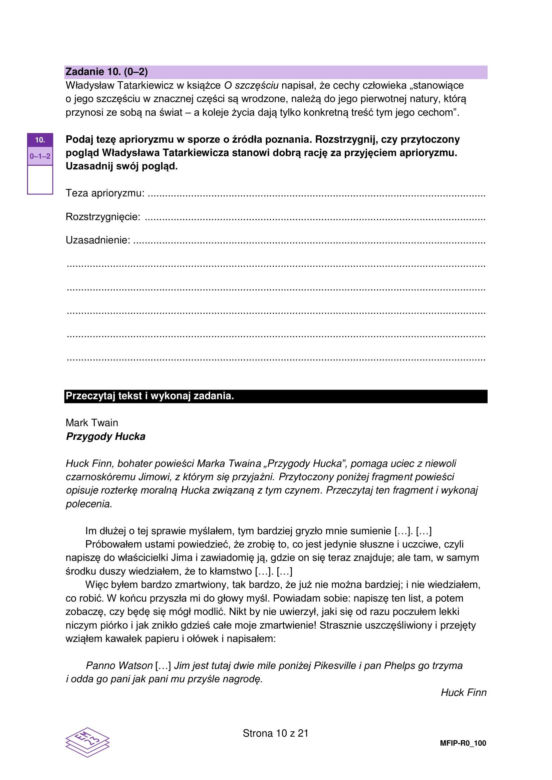 Matura 2026: filozofia 8.05.2026r. Arkusze CKE, poziom podstawowy [Formuła 2023]