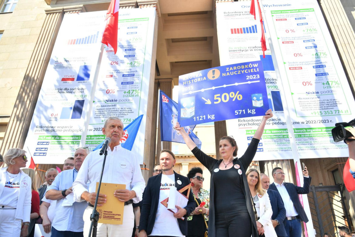 Protest nauczycieli w Warszawie