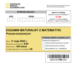 Matura 2022 matematyka poziom rozszerzony - arkusz CKE