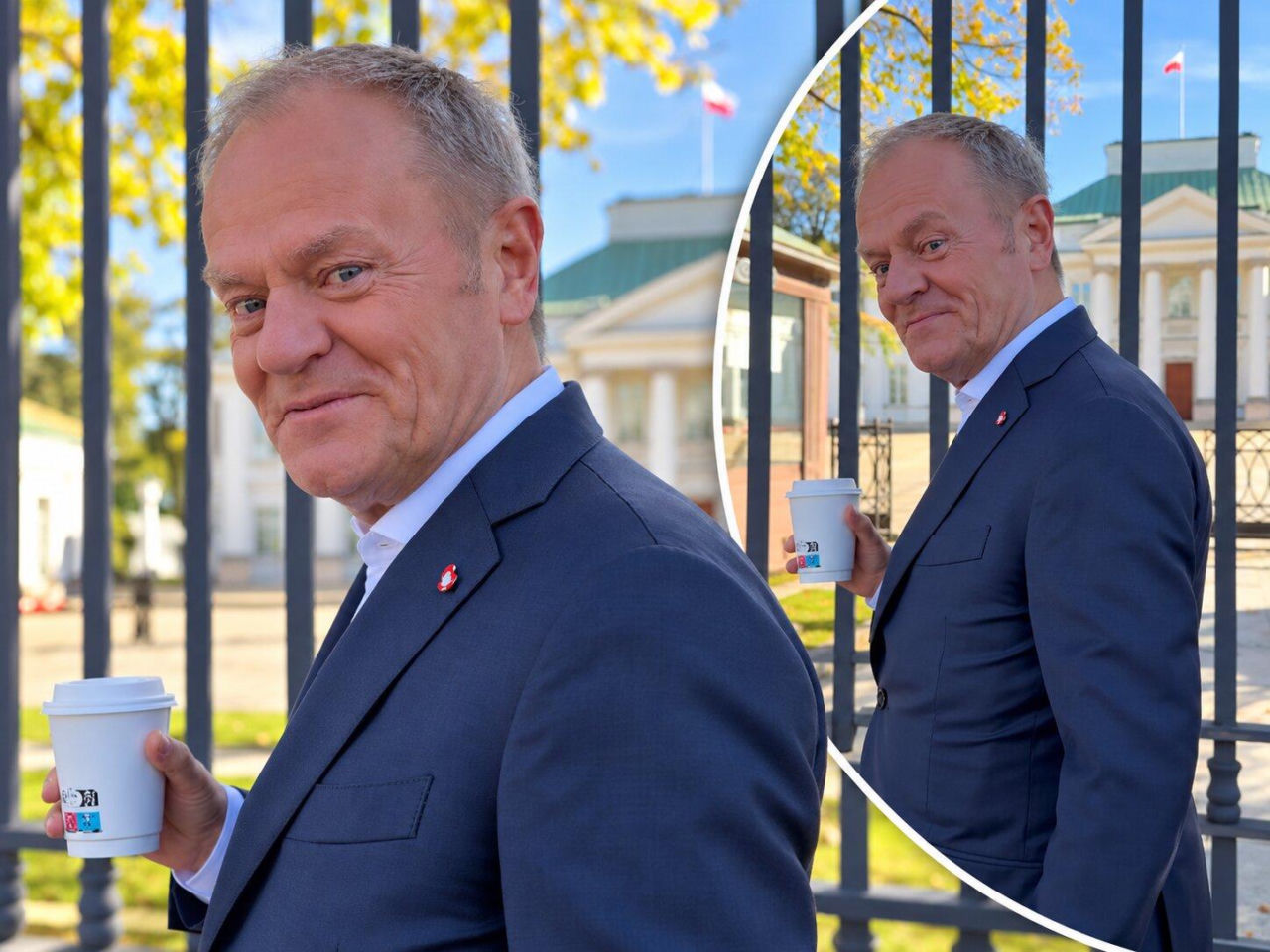 Tusk pod Belwederem i jedno pytanie do Nawrockiego. „I po co było tak rumakować?”