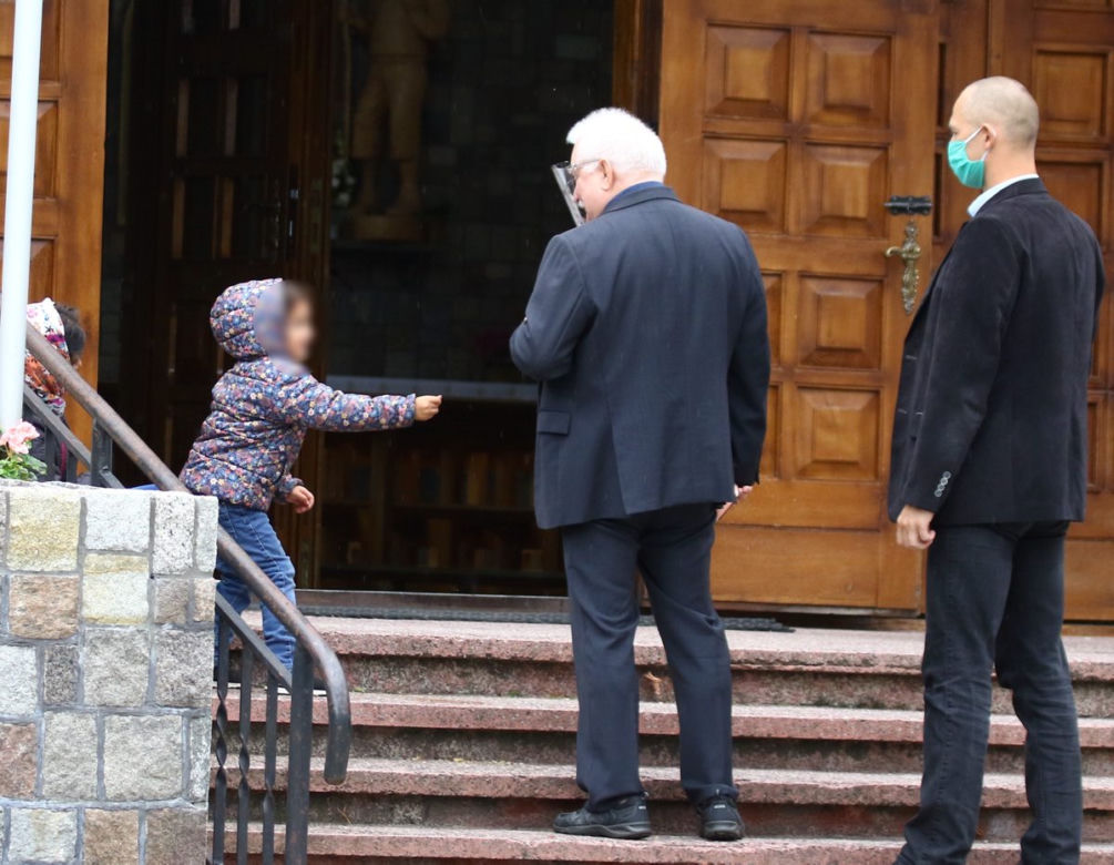 Lech Wałęsa na niedzielnej mszy