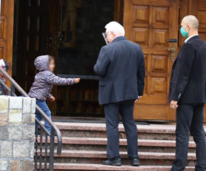 Lech Wałęsa na niedzielnej mszy