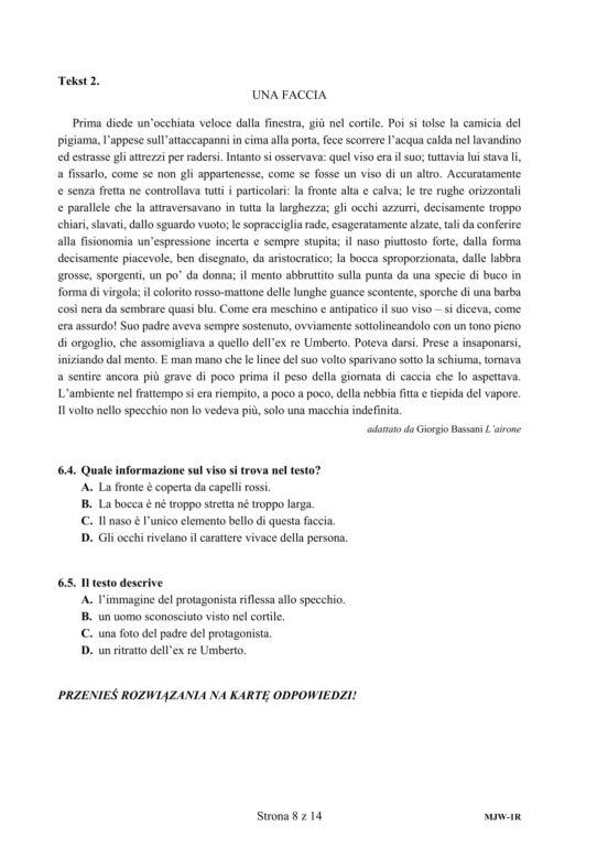 ARKUSZE CKE - Matura j. włoski - poziom rozszerzony 2019