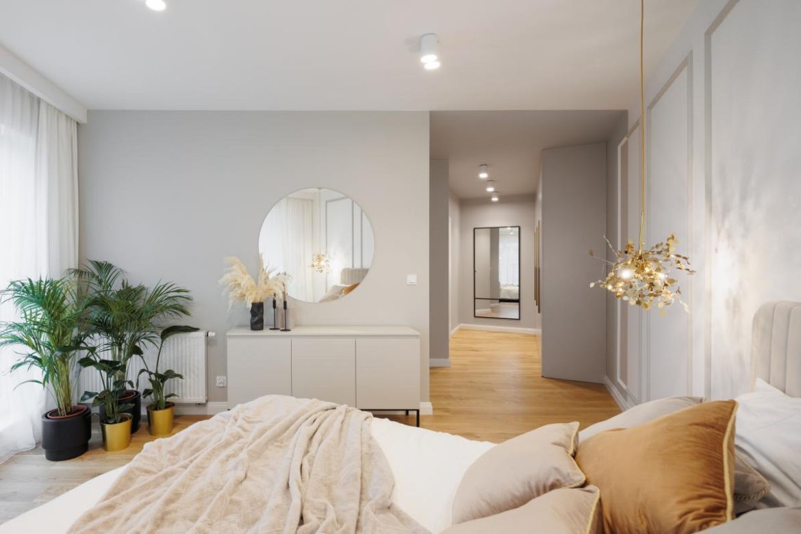 Sypialnia w stylu modern classic