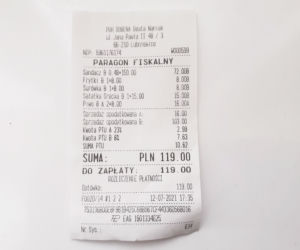 Paragony grozy - kawałeczek ryby nad jeziorem za 100 zł