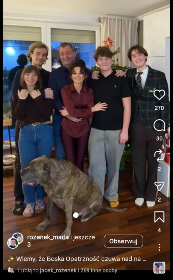 Jacek Rozenek - święta z żoną i synami