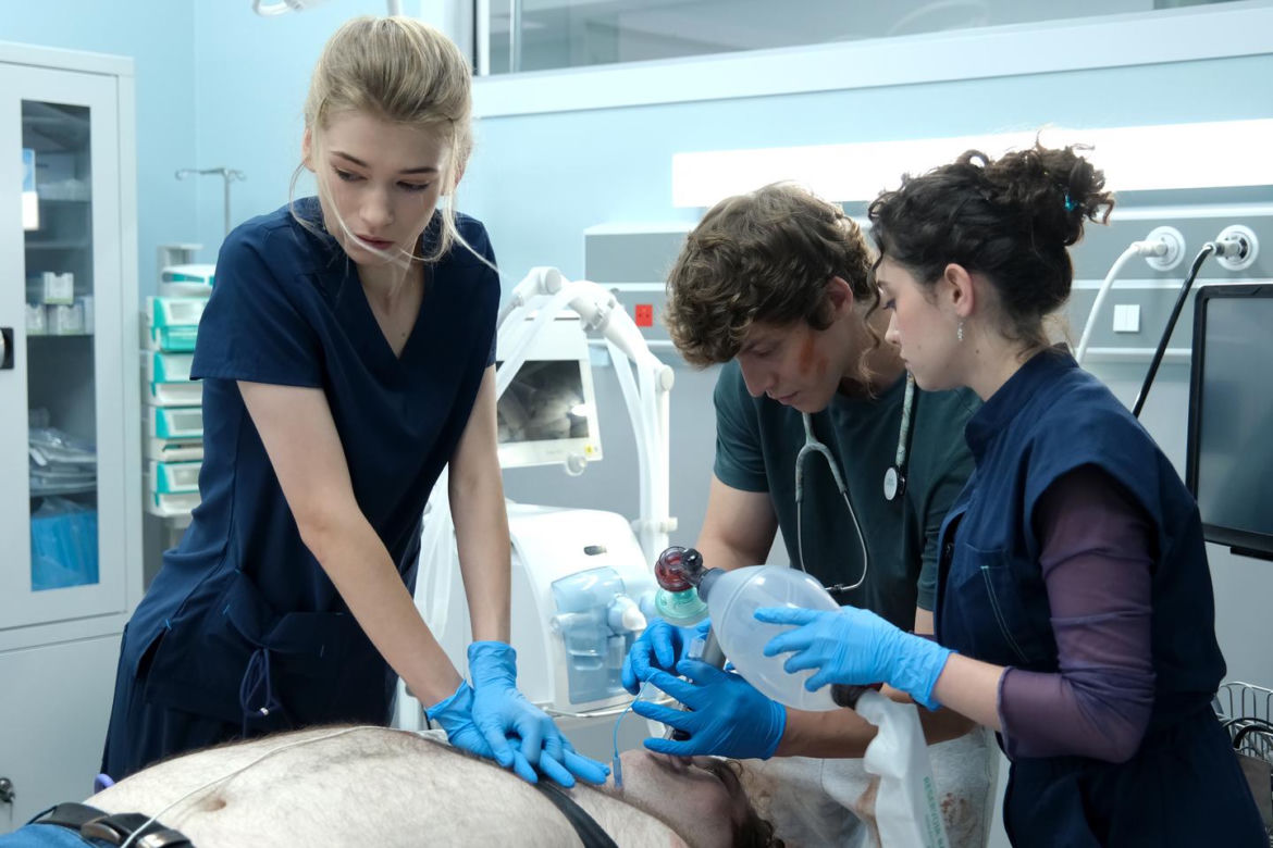 SOR serial TVP. Zuzanna (Mary Pawłowska), Piotr Hajduk (Sebastian Dela), Aleksandra (Patrycja Franczak)