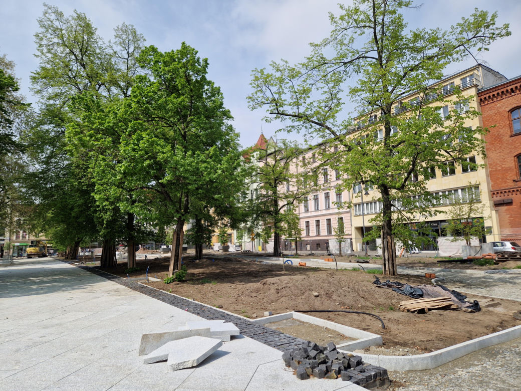 Tak teraz wygląda plac Wolności w Bydgoszczy. Powrót kwiaciarek ponownie opóźniony