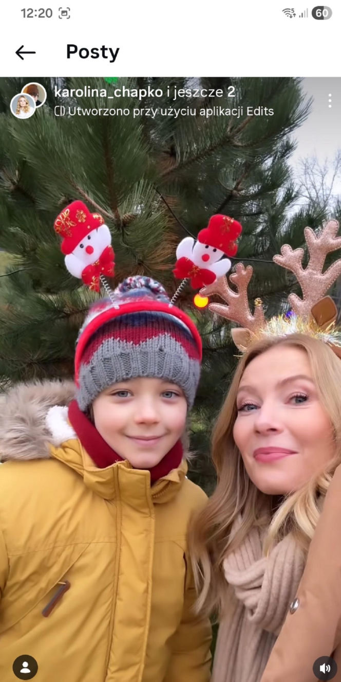 Barwy szczęścia na planie. Mateuszek (Filip Kowalewicz), Dominika (Karolina Chapko)