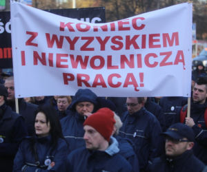Protest pocztowców w Katowicach