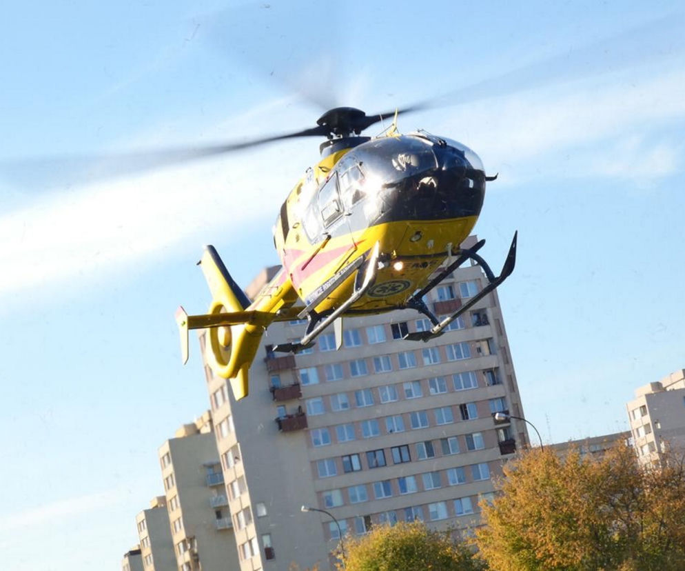 Wypadek na Czerniakowie, w akcji śmigłowiec LPR