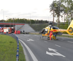 Zielonka. Wypadek motocyklisty