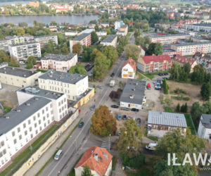 Ulica 1-go Maja w Iławie z góry - Budowa ścieżki rowerowej od os. Podleśnego do ul. Sobieskiego
