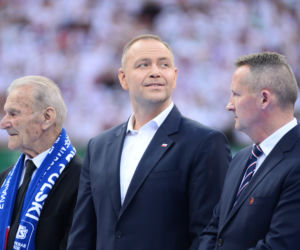 Karol Nawrocki i ceremonia po finale Pucharu Polski