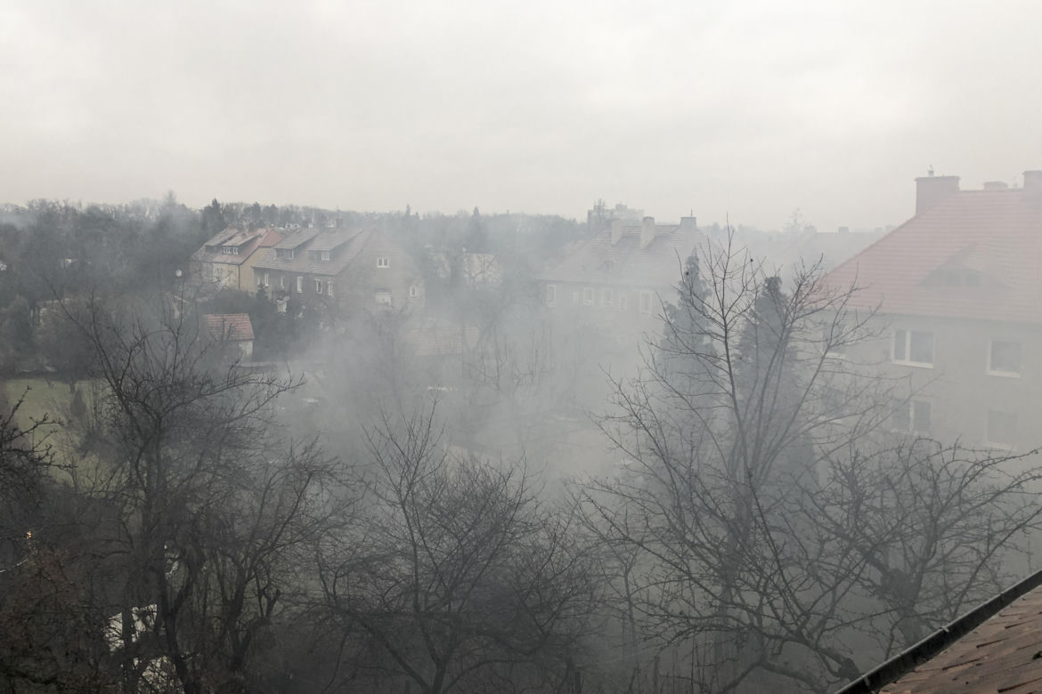 Pożar na wrocławskim Sępolnie we Wrocławiu 